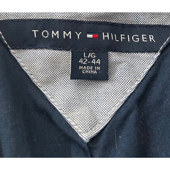 TOMMY HILFIGER SPORT JACKET, MENS, L (42-44), LIGHT BLUE & NAVY BLUE TRIM, LAPEL - Picture 9 of 11